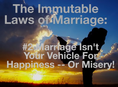 Marriage is NOT your vehicle for happiness (or misery).